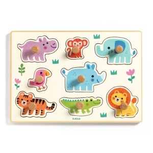 Puzzle din lemn cu animale salbatice, Djeco - Img 3