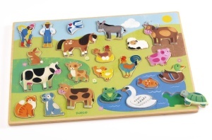 Puzzle din lemn Ferma, Djeco - Img 3