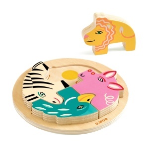 Puzzle din lemn Rondo Leo, Djeco - Img 3