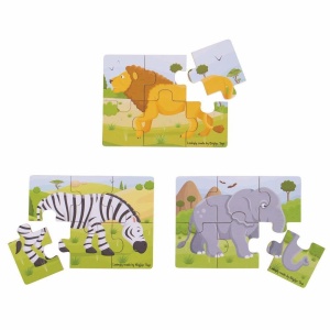 Set 3 puzzle din lemn - Jungla Vesela - Img 3