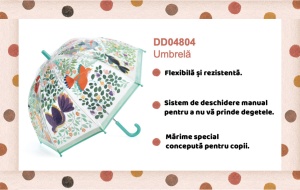 Umbrela pentru copii Flori si pasari, Djeco - Img 3