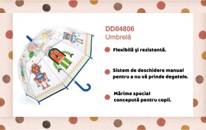 Umbrela pentru copii Roboti, Djeco - Img 3