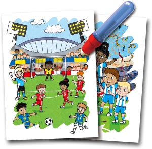 Water Magic: Carte de colorat Meci de fotbal - Img 2