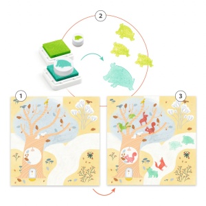 Joc creativ cu stampile Animale din padure, Djeco - Img 3