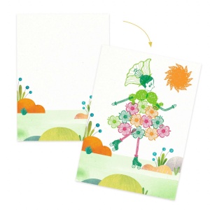 Joc creativ cu stampile Fete flori, Djeco - Img 2