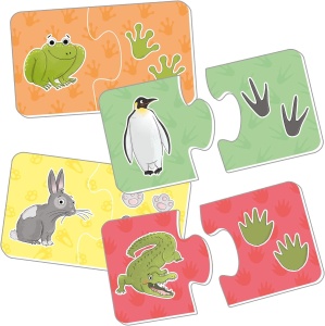 Puzzle de asociere - animalutele si urmele lor