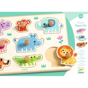 Puzzle din lemn cu animale salbatice, Djeco - Img 4