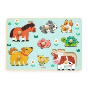 Puzzle din lemn cu butoni, Djeco - Img 2