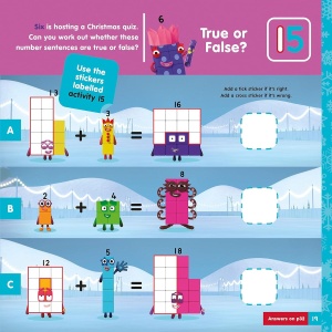 Carte cu abtibilduri si activitati Numberblocks - Magia Craciunului - Img 4