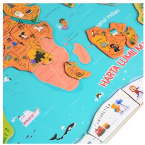 Harta mare a lumii - puzzle magnetic (lb.romana) - Img 2