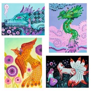 Joc creativ mozaic Creaturi mitice, Djeco - Img 3