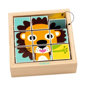 Puzzle din cuburi Tournanimo, Djeco - Img 2