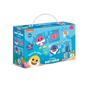 Puzzle - Potriveste culorile cu Baby Shark (24 piese)