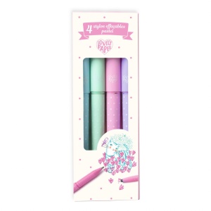 Set 4 pixuri cu radiera culori pastel, Djeco - Img 3