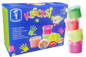 Vopsea pentru pictura cu degetele - 4 culori neon - Img 2