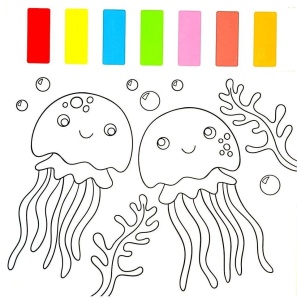 Water Painting: Carte de colorat Animalute marine - Img 3