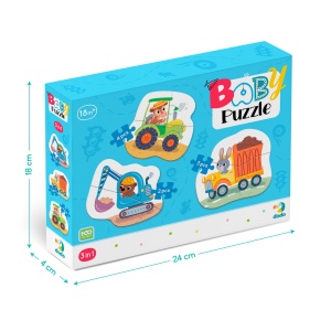 Baby puzzle 3 in 1 - Mijloace de transport (2,3,4 piese) - Img 2