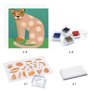 Joc creativ cu stampile Modele si animale, Djeco - Img 3