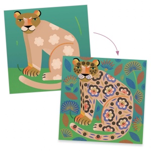 Joc creativ cu stampile Modele si animale, Djeco - Img 4
