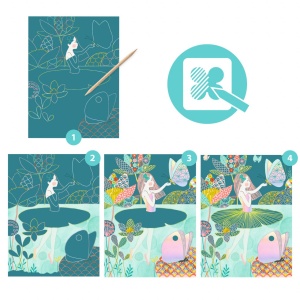 Joc creativ de razuit Iazul pastel, Djeco - Img 2