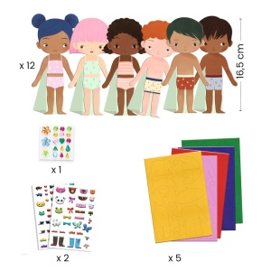 Joc creativ Imbraca si accesorizeaza personaje, Djeco - Img 3