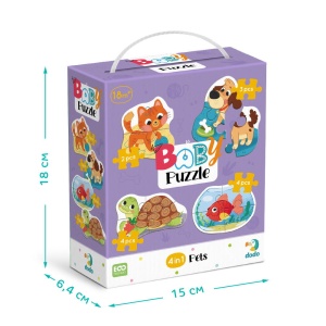 Puzzle 4 in 1 - Animale de companie (2, 3, 4 piese) - Img 4
