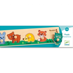 Puzzle cu buton Padure, Djeco - Img 3