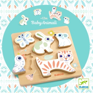 Puzzle din lemn BabyAnimali, Djeco - Img 2
