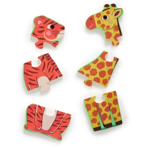 Puzzle din lemn Coucou Tigre, Djeco - Img 2