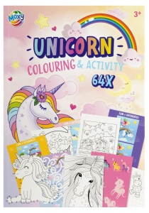 Carte de colorat cu activitati - Unicorn