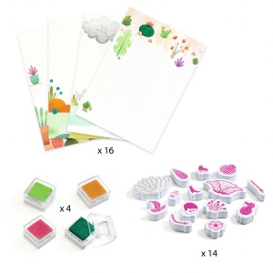 Joc creativ cu stampile Fete flori, Djeco - Img 4