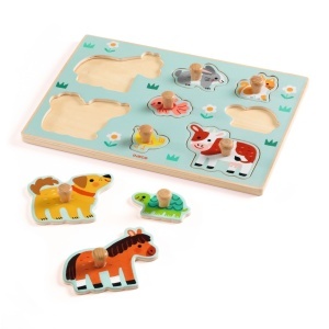 Puzzle din lemn cu butoni, Djeco - Img 3