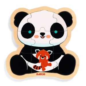 Puzzle din lemn Ursuletul Panda, Djeco - Img 4