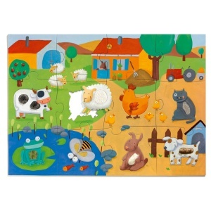 Puzzle gigant tactil Ferma, Djeco - Img 2