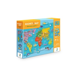 Puzzle magnetic - Harta lumii (136 piese)
