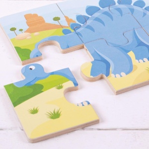 Set 3 puzzle din lemn - Dinozauri - Img 4