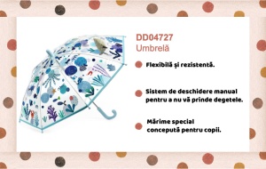 Umbrela pentru copii Motive marine, Djeco - Img 3