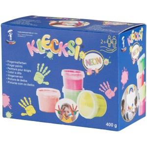 Vopsea pentru pictura cu degetele - 4 culori neon