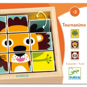 Puzzle din cuburi Tournanimo, Djeco - Img 3