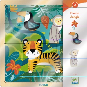 Puzzle din lemn Jungla, Djeco - Img 4
