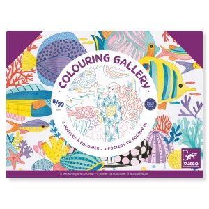 Mapa cu 3 postere de colorat motive japoneze, Djeco - Img 1