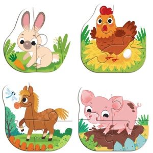 Puzzle 4 in 1 - Ferma vesela ( 2, 3, 4 piese) - Img 2