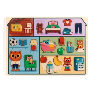 Puzzle din lemn Acasa, Djeco - Img 2