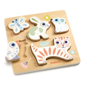 Puzzle din lemn BabyAnimali, Djeco - Img 3
