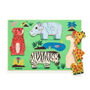 Puzzle din lemn Coucou Tigre, Djeco - Img 4