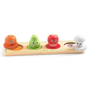 Puzzle din lemn Fructe si legume, Djeco - Img 3