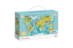 Puzzle - Harta animalelor lumii (80 piese) - Img 2