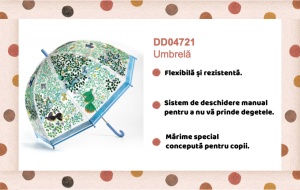 Umbrela pentru adulti Flori si pasari, Djeco - Img 3