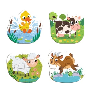 Puzzle 4 in 1 - O zi la ferma (2, 3, 4 piese) - Img 3