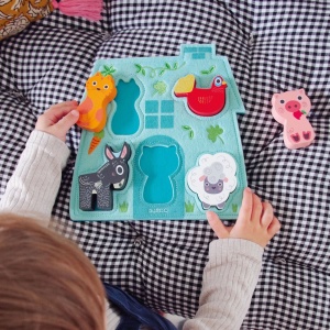 Puzzle din lemn cu baza din fetru, Djeco - Img 4